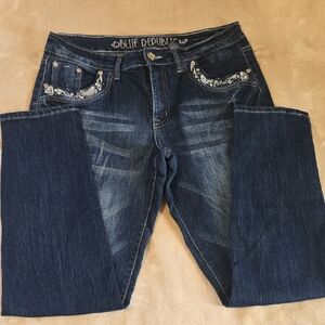 Blue Republic Women's Straight Leg Jeans - Dark Blue